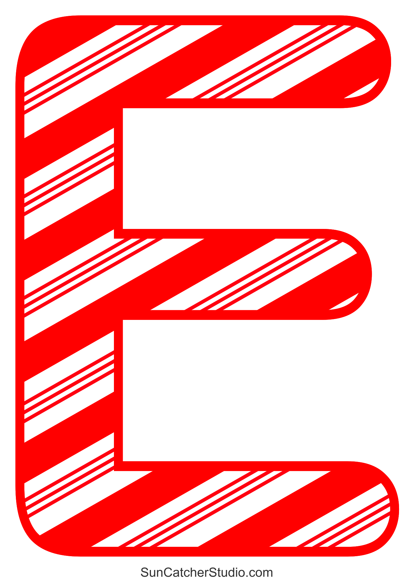 candy cane font (printable stripped christmas lettering) – free
